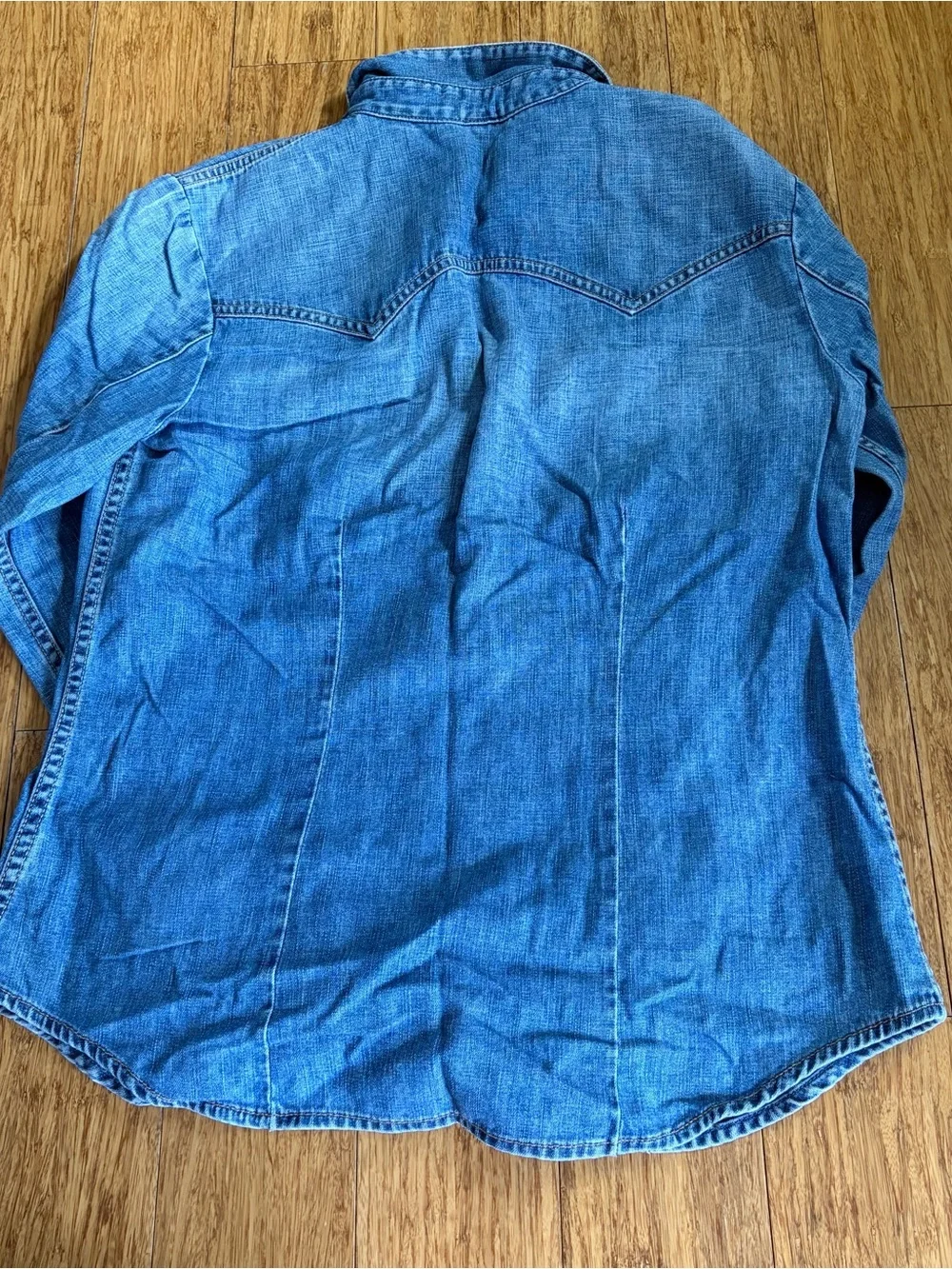 GAP Classic Denim Western Snap-Front Shirt - Blue - Picture 2 of 5